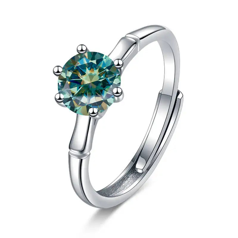 Classic 1 Carat  Women D Color  Moissantie Ring 100% 925 Sterling Silver Ring Wedding Dating Anniversary Fine Jewelry Gifts