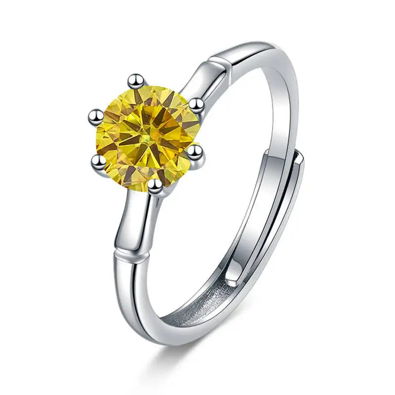 Classic 1 Carat  Women D Color  Moissantie Ring 100% 925 Sterling Silver Ring Wedding Dating Anniversary Fine Jewelry Gifts