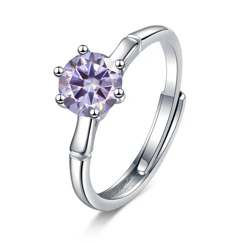 Classic 1 Carat  Women D Color  Moissantie Ring 100% 925 Sterling Silver Ring Wedding Dating Anniversary Fine Jewelry Gifts