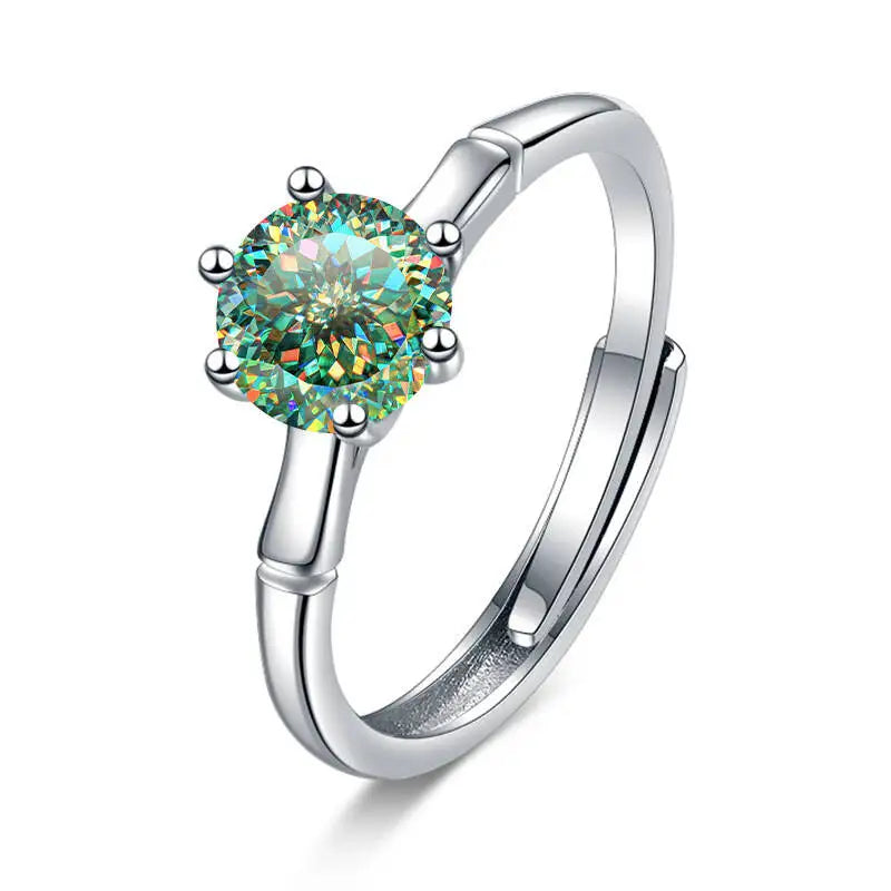 Classic 1 Carat  Women D Color  Moissantie Ring 100% 925 Sterling Silver Ring Wedding Dating Anniversary Fine Jewelry Gifts