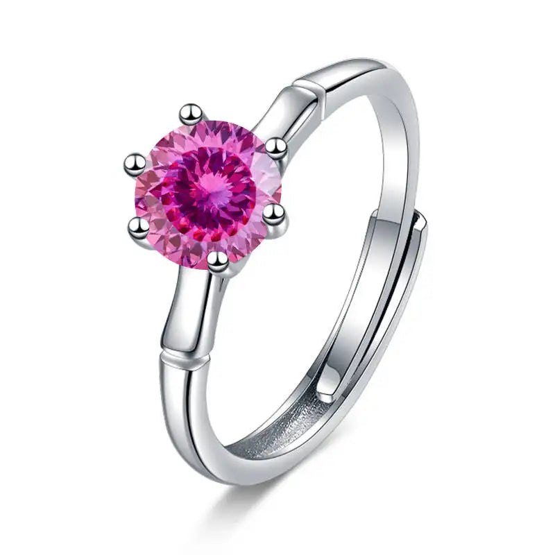 Classic 1 Carat  Women D Color  Moissantie Ring 100% 925 Sterling Silver Ring Wedding Dating Anniversary Fine Jewelry Gifts