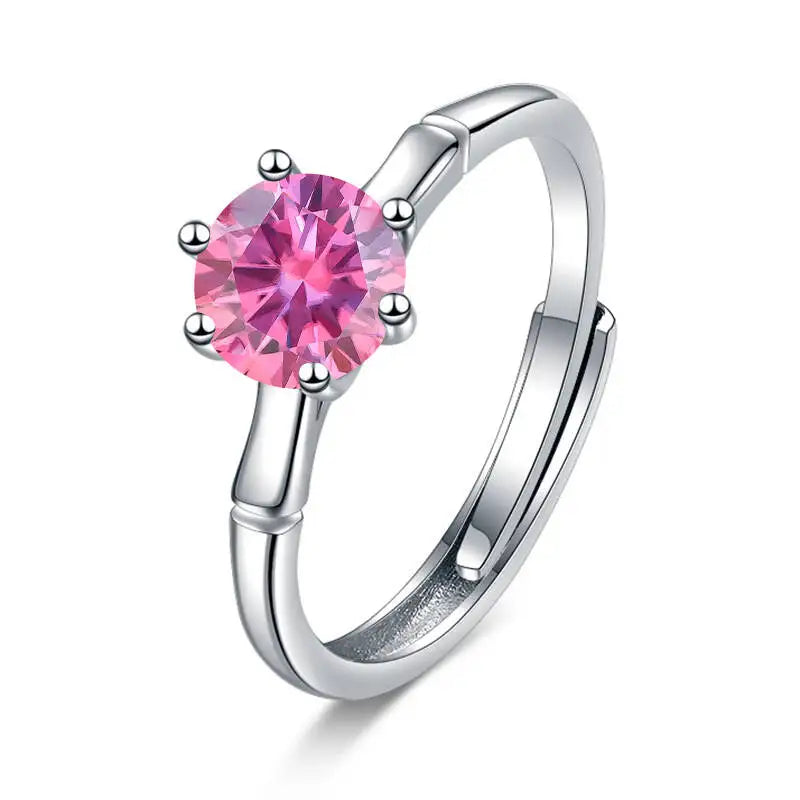 Classic 1 Carat  Women D Color  Moissantie Ring 100% 925 Sterling Silver Ring Wedding Dating Anniversary Fine Jewelry Gifts