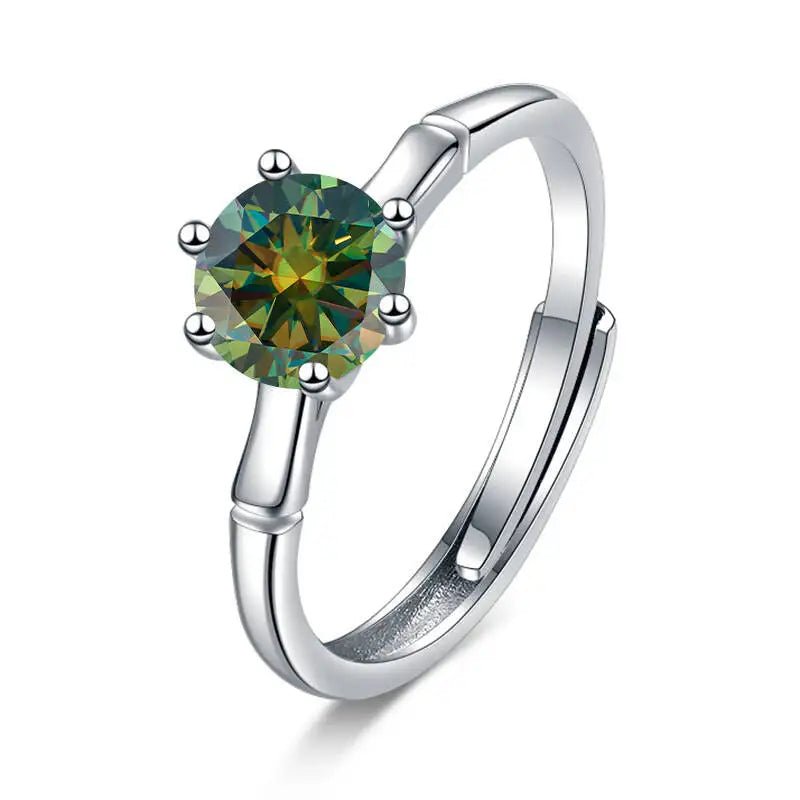 Classic 1 Carat  Women D Color  Moissantie Ring 100% 925 Sterling Silver Ring Wedding Dating Anniversary Fine Jewelry Gifts