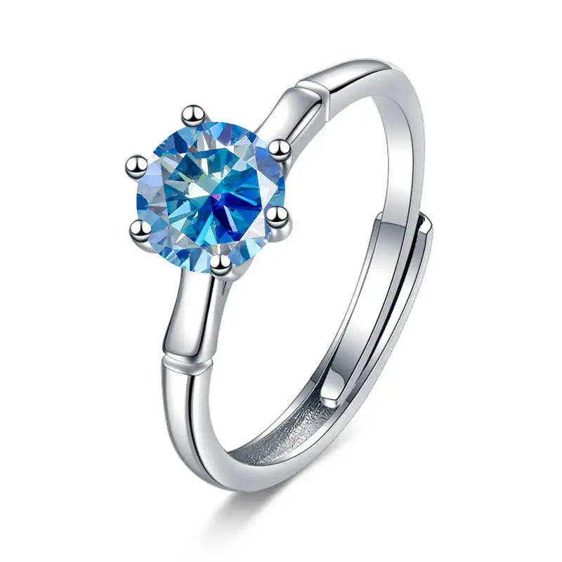 Classic 1 Carat  Women D Color  Moissantie Ring 100% 925 Sterling Silver Ring Wedding Dating Anniversary Fine Jewelry Gifts