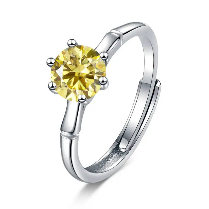 Classic 1 Carat  Women D Color  Moissantie Ring 100% 925 Sterling Silver Ring Wedding Dating Anniversary Fine Jewelry Gifts