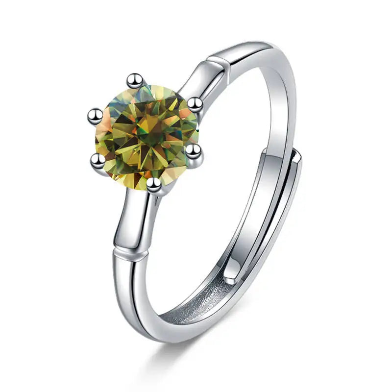 Classic 1 Carat  Women D Color  Moissantie Ring 100% 925 Sterling Silver Ring Wedding Dating Anniversary Fine Jewelry Gifts