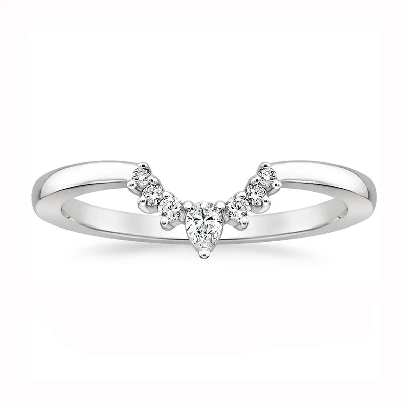 Trumium V Shaped Women Ring Crown Couple Rings Engagement Wedding Designer Copper Jewelry Anniversary Gifts Trendy Fashion