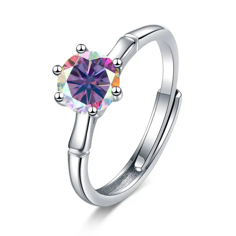 Classic 1 Carat  Women D Color  Moissantie Ring 100% 925 Sterling Silver Ring Wedding Dating Anniversary Fine Jewelry Gifts