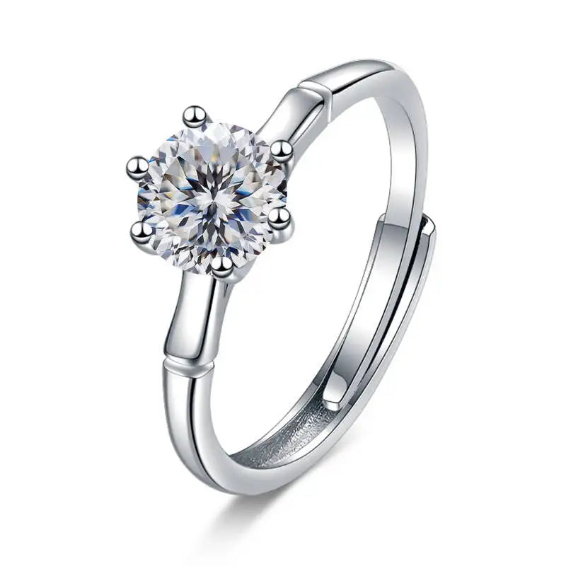 Classic 1 Carat  Women D Color  Moissantie Ring 100% 925 Sterling Silver Ring Wedding Dating Anniversary Fine Jewelry Gifts