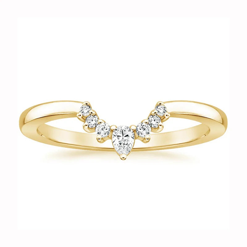 Trumium V Shaped Women Ring Crown Couple Rings Engagement Wedding Designer Copper Jewelry Anniversary Gifts Trendy Fashion