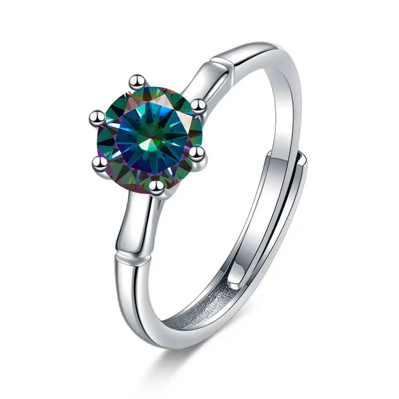 Classic 1 Carat  Women D Color  Moissantie Ring 100% 925 Sterling Silver Ring Wedding Dating Anniversary Fine Jewelry Gifts